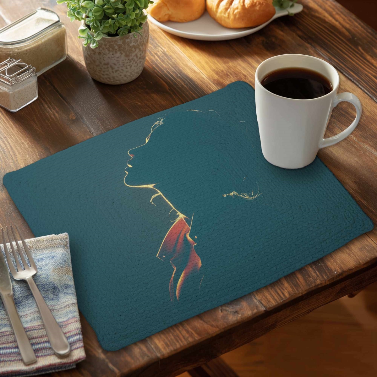 CBPM14189ZDHIQ 14 x 18 in. Silent Light-Whisper Braided Placemat - Home Decor