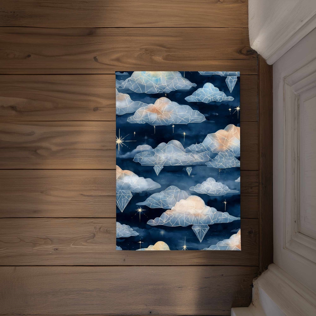 CODM17249S6SDH 17 x 24 in. Celestial Crystal Clouds Door Mat - Indoor & Outdoor Decor