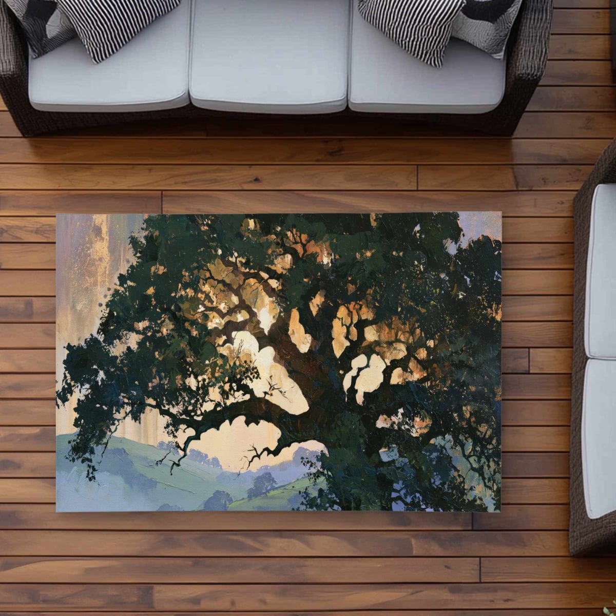 C1ROAR35B3NZBA Whispers of the Oak Outdoor Area Rug for Home Decor - 3 x 5 ft.