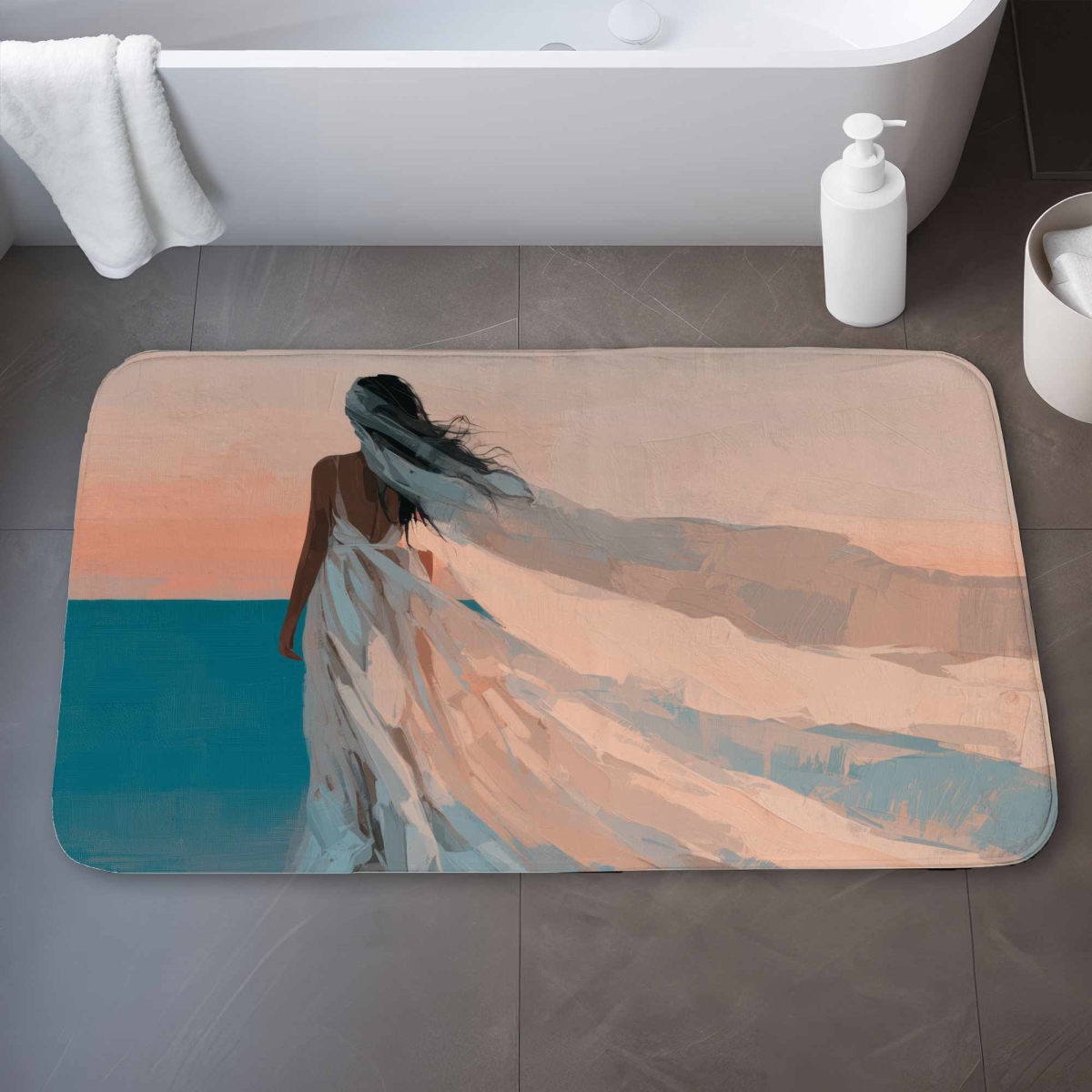 C1BM2134ON4YOH Whispers of the Breeze Bath Mat for Home Decor Essentials - 21 x 34 in.