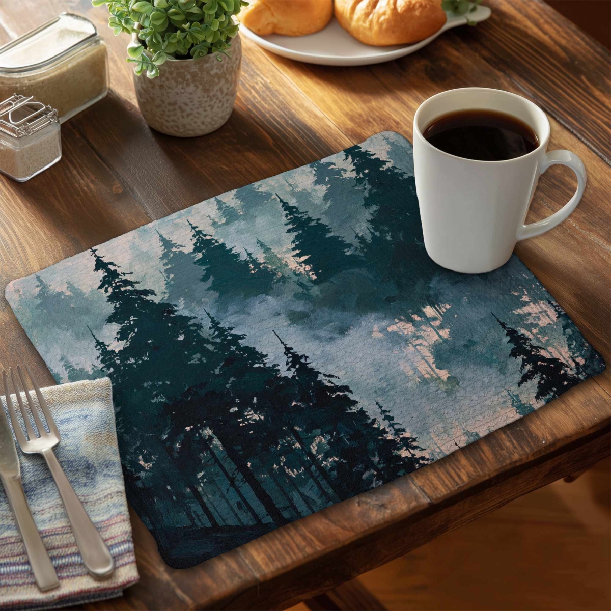C6BP1418FF65GT Whispers of the Pines Braided Placemat for Home Decor, 14 x 18 in. - Set of 6