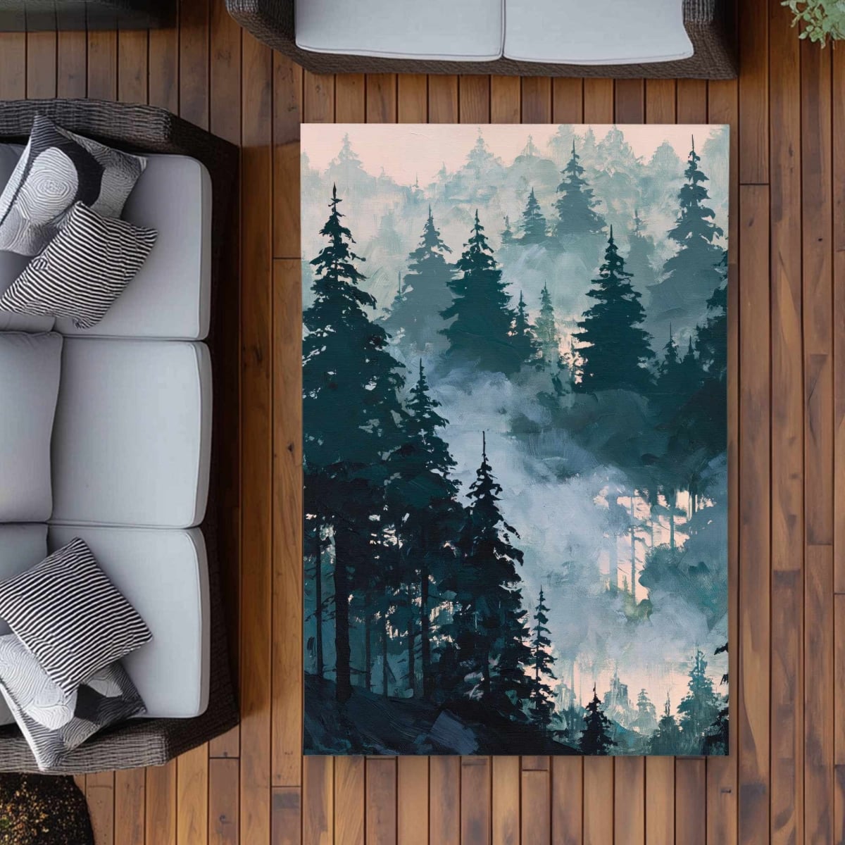 C1ROAR466SKV9H Whispers of the Pines Outdoor Area Rug for Home Decor - 4 x 6 ft.