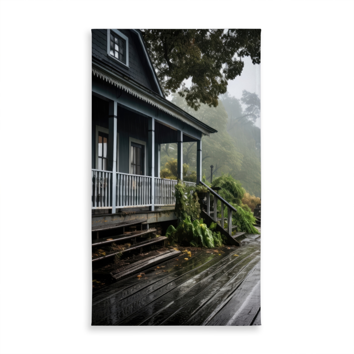 Picture of MWW C1TCLRGEIO8L9U 58 x 102 in. Rainy Porch White Indoor & Outdoor Tablecloth for Home Decor