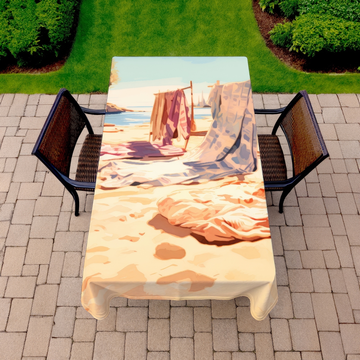 Picture of MWW C1TCLRGEMDSIWS 58 x 102 in. Warm Sands Orange Indoor & Outdoor Tablecloth for Home Decor