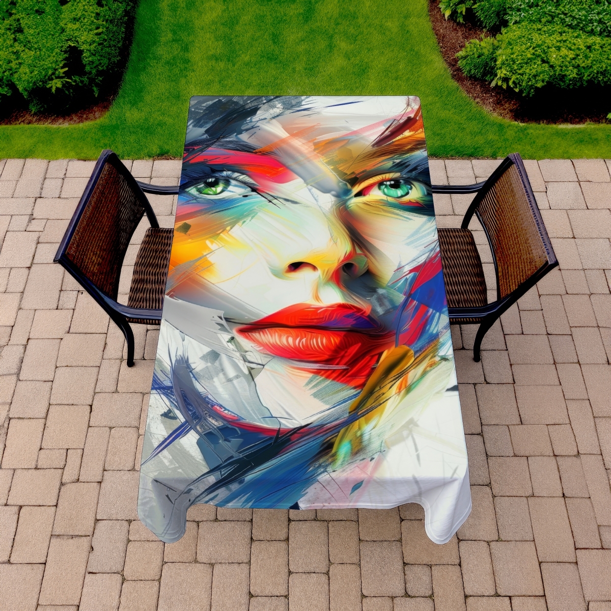 Picture of MWW C1TCLRGEMRWECI 58 x 102 in. Abstract Look - Red Indoor & Outdoor Tablecloth for Home Decor
