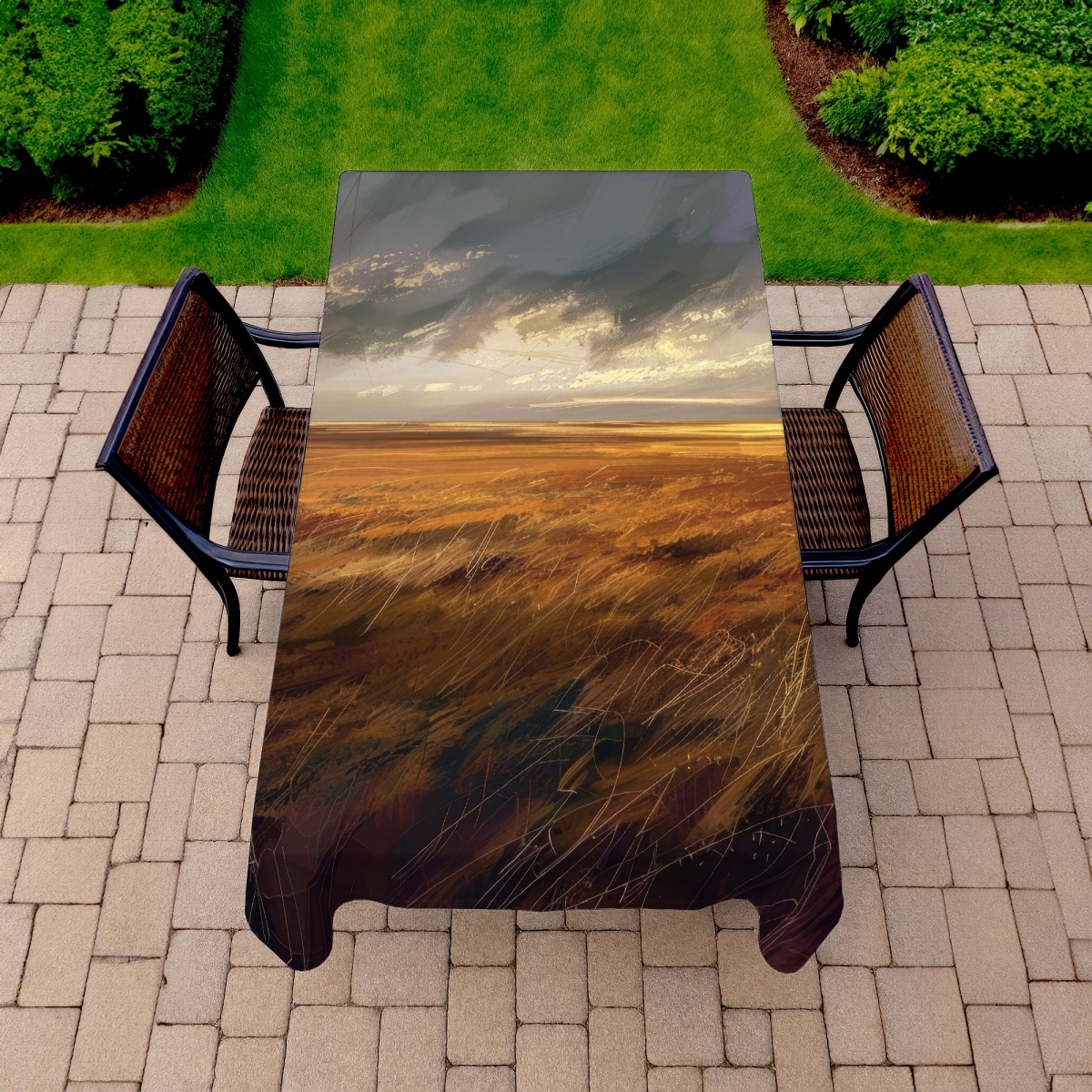 Picture of MWW C1TCLRGE38O6UN 58 x 102 in. Before the Storm Orange Indoor & Outdoor Tablecloth - Home Decor