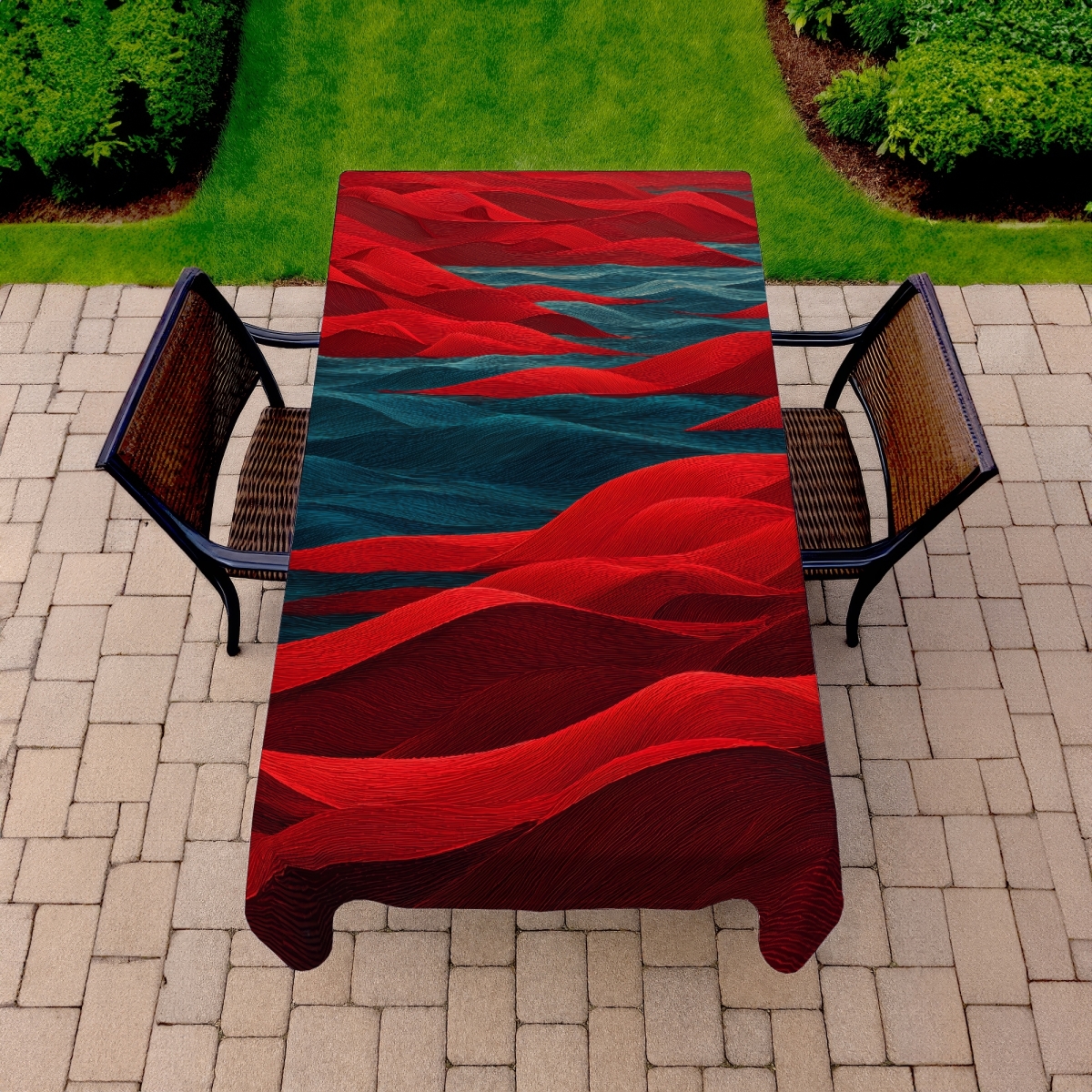 Picture of MWW C1TCLRGE41XKDG 58 x 102 in. Red Sea Indoor & Outdoor Tablecloth - Stylish Home Decor