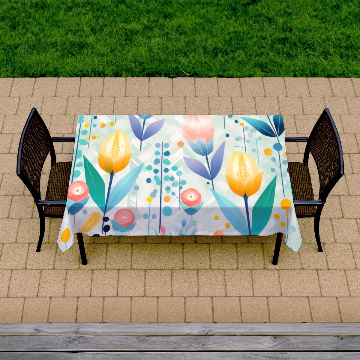 Picture of MWW C1TCLRGEEX82QL 58 x 102 in. Calming Scents White Indoor & Outdoor Tablecloth for Home Decor