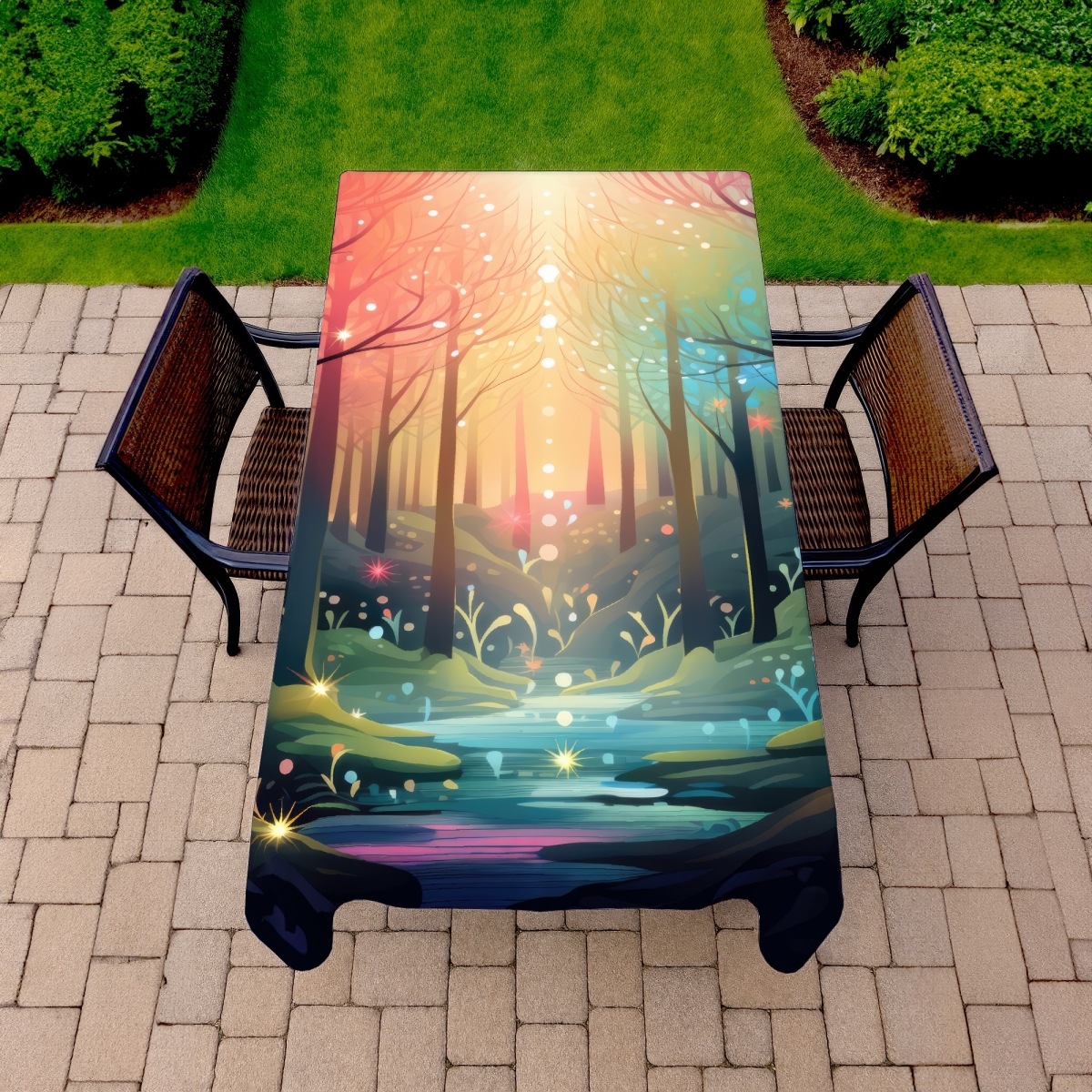 Picture of MWW C1TCLRGEFRYLOW 58 x 102 in. Magical Forest Pink Indoor Outdoor Tablecloth for Home Decor