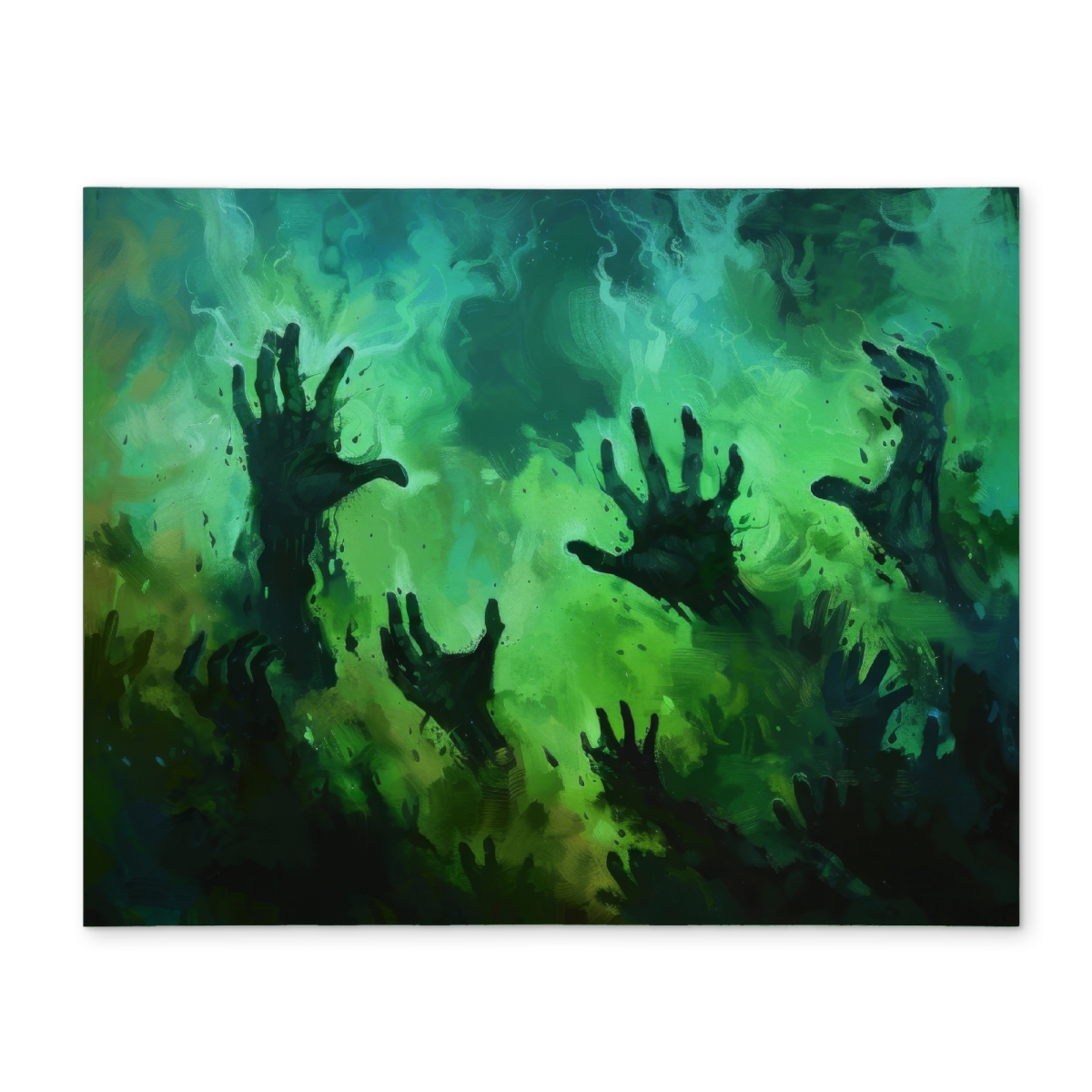 Picture of MWW CPPM141898Z5WC 14 x 18 in. Hands of Despair - Turquoise Polyester Placemat for Home Decor