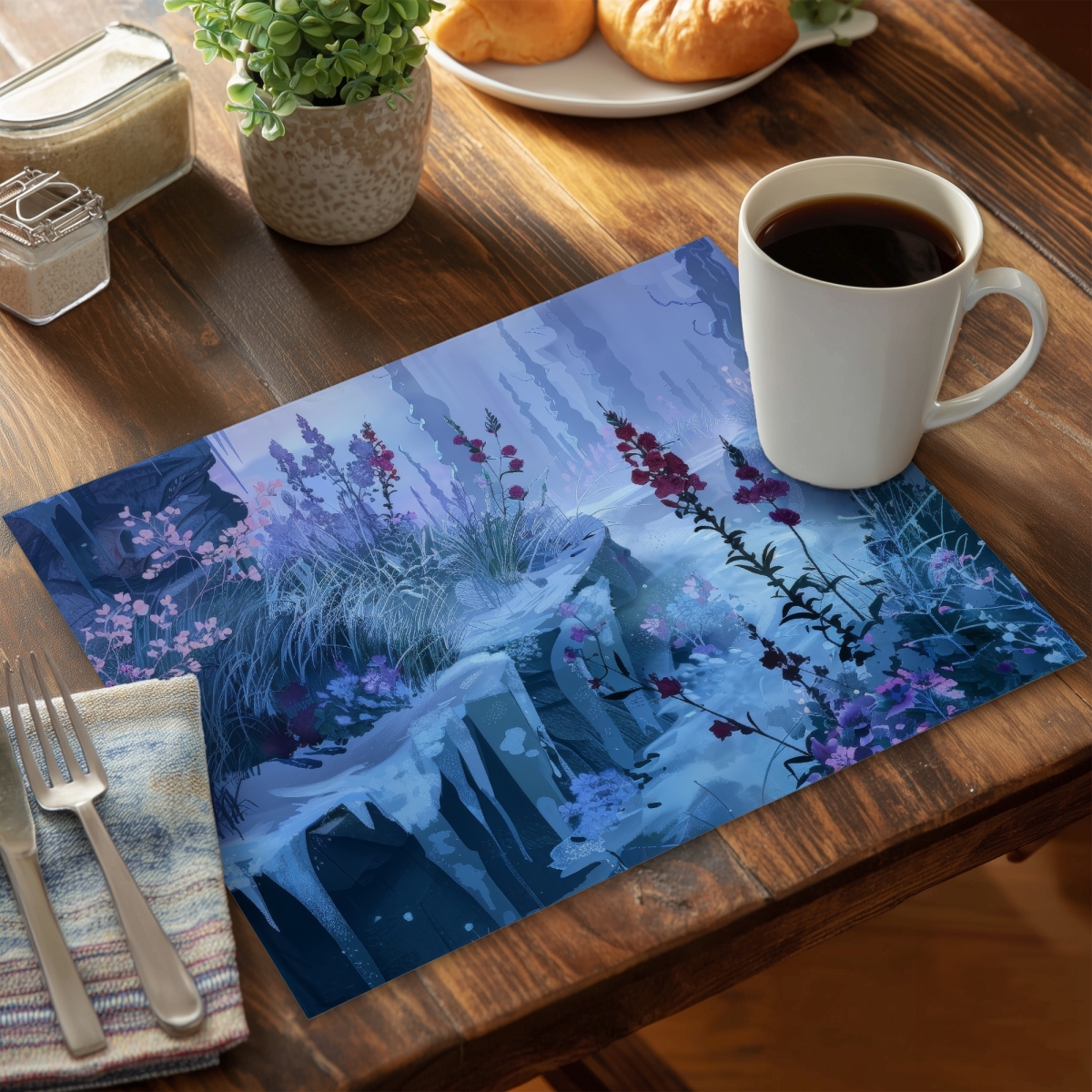 Picture of MWW CPPM1418AEYDLK 14 x 18 in. Valley of Ice - Blue Polyester Placemat for Home Decor