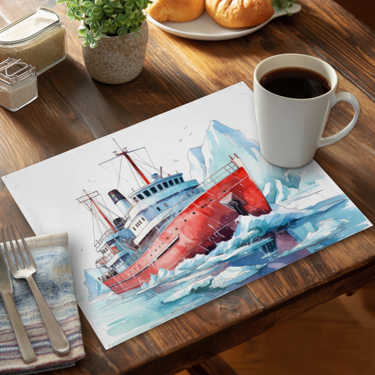 Picture of MWW CPPM1418C0FYKL 14 x 18 in. Breaking the Ice White Polyester Placemat - Home Decor