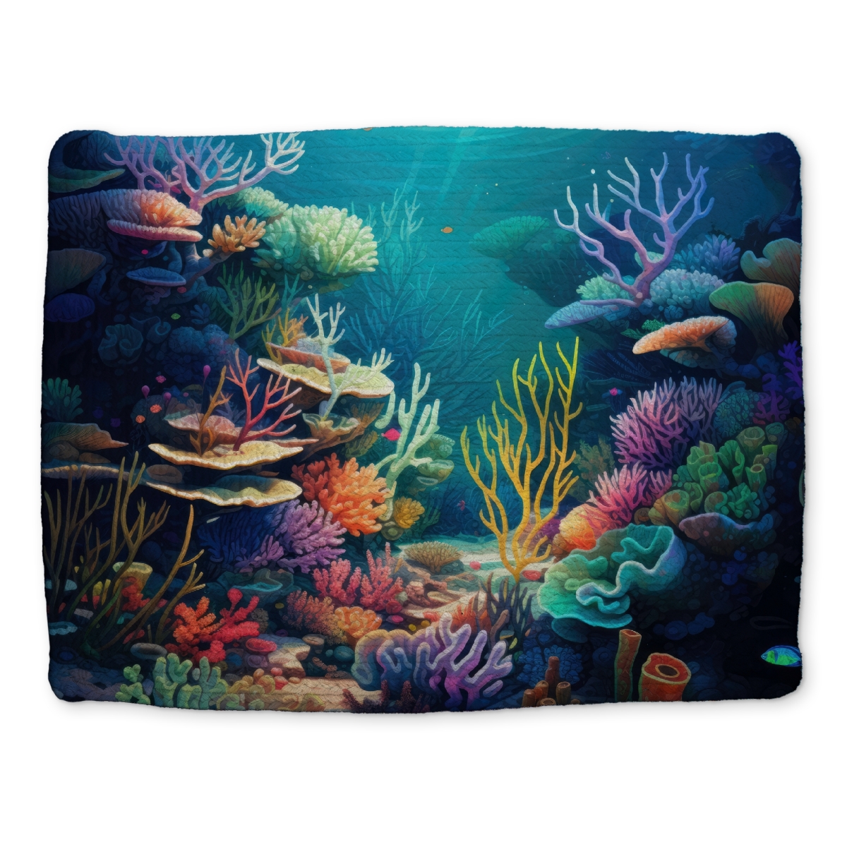 Picture of MWW CBPM1418A3NXKQ 14 x 18 in. Filled with Life - Blue Braided Polyester Placemat for Home Decor