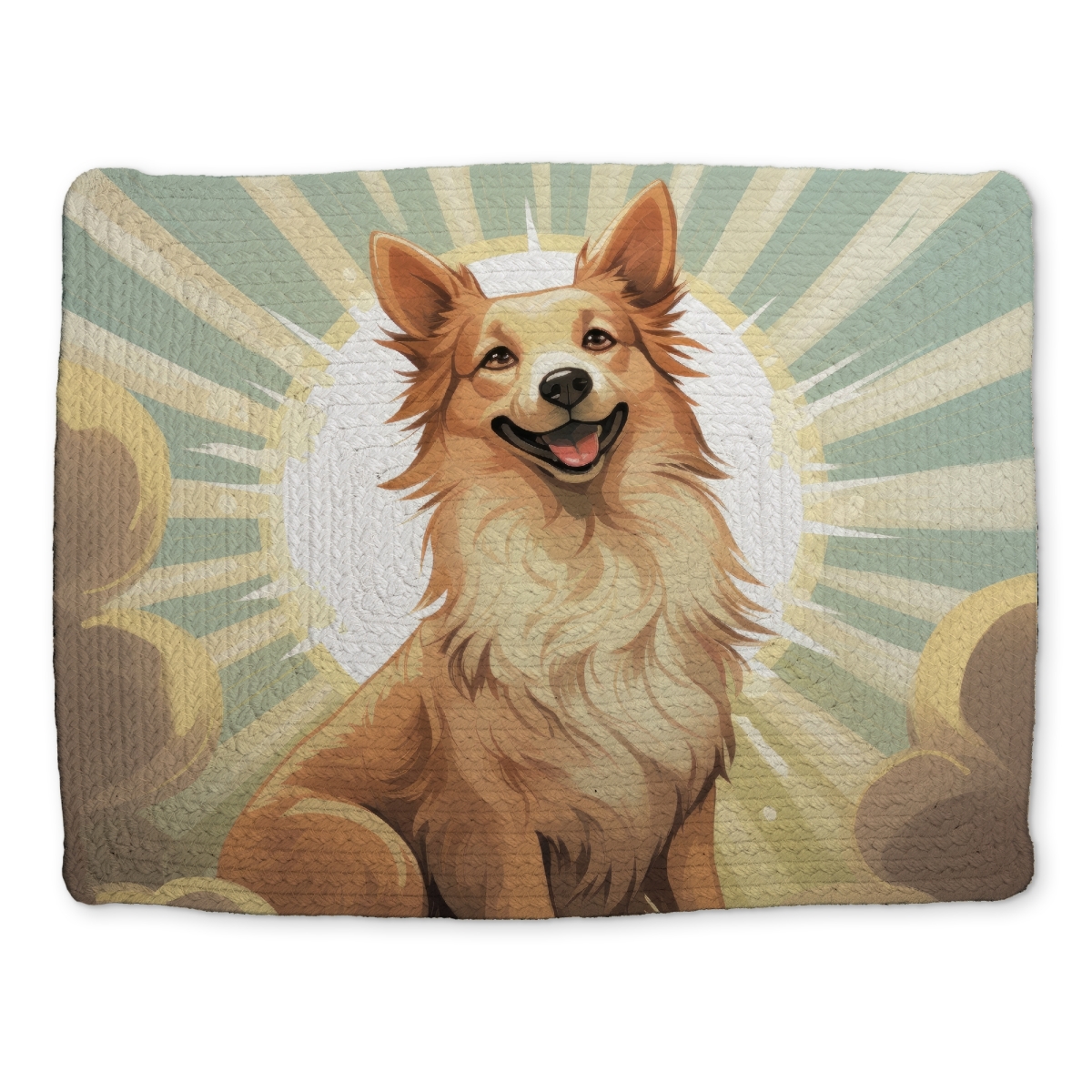 Picture of MWW CBPM1418AQWVY1 14 x 18 in. Whos A Good Boy - Turquoise Braided Polyester Placemat