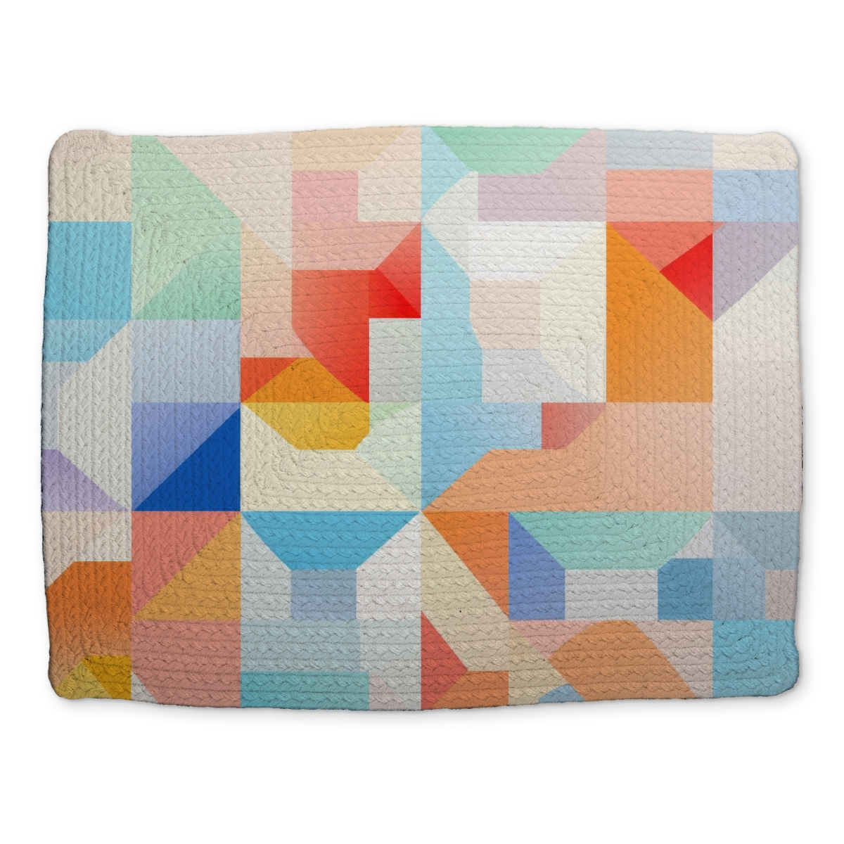 Picture of MWW CBPM1418CWHW7Z 14 x 18 in. Geometric Cadence - Orange Braided Polyester Placemat - Decor
