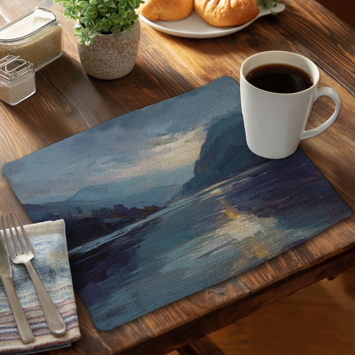 Picture of MWW CBPM1418F8JNXM 14 x 18 in. Obscure Yellow Braided Polyester Placemat - Home Decor Accent