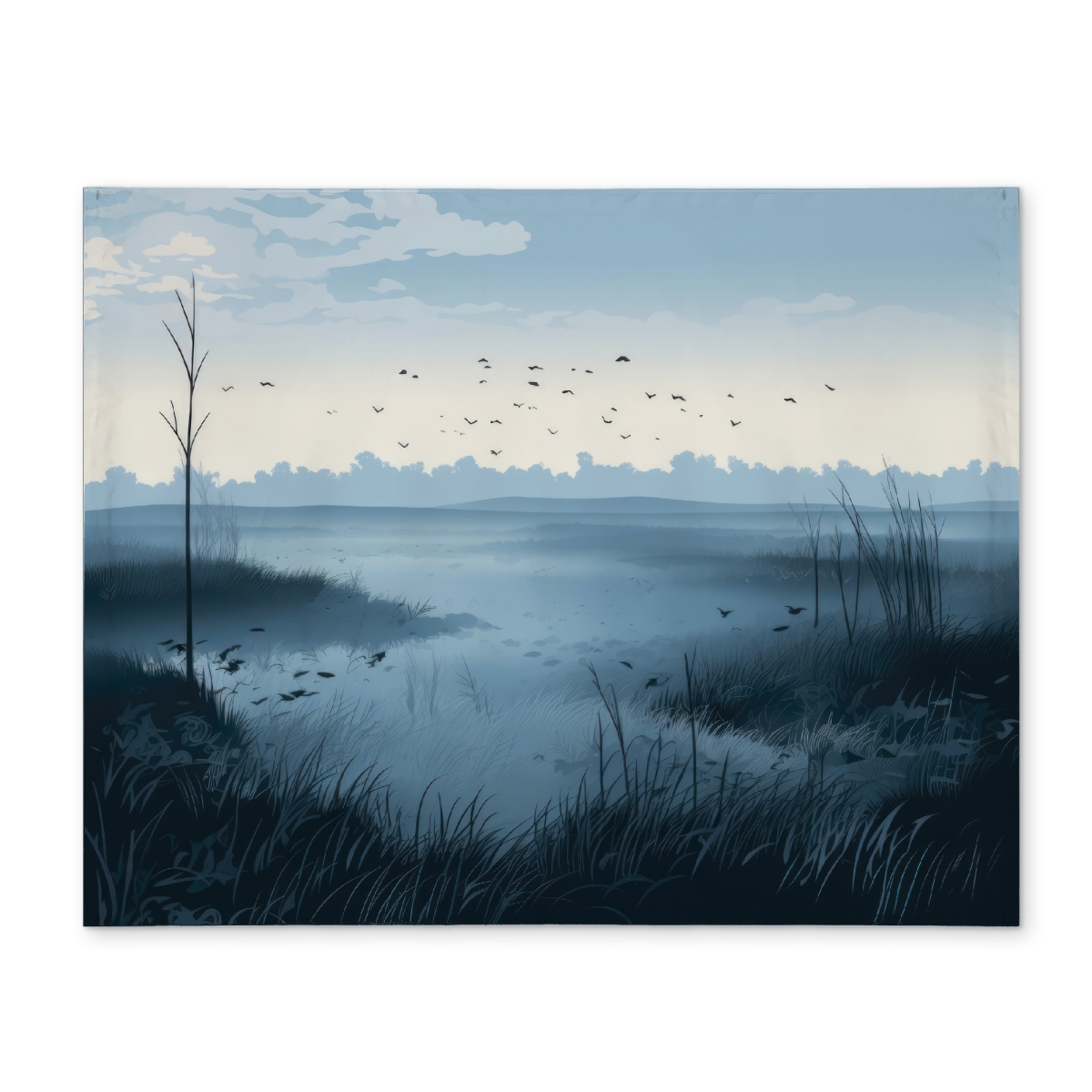 Picture of MWW CPPM1418C8OYXG 14 x 18 in. Evening Marsh - Black Polyester Placemat for Home Decor