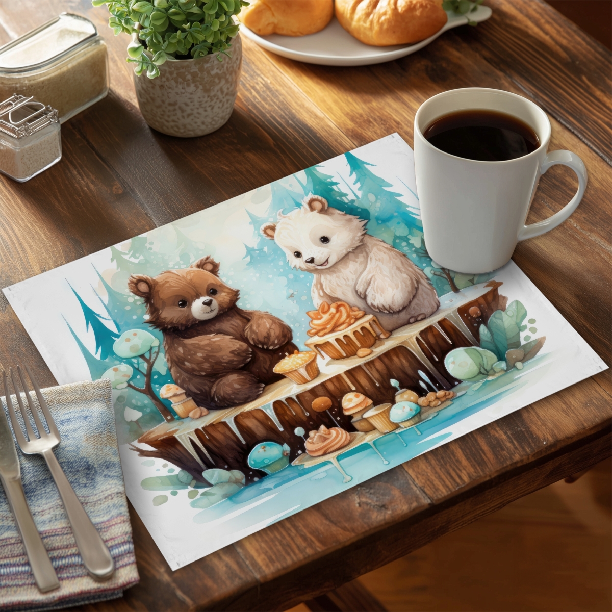 Picture of MWW CPPM1418DPEQEY 14 x 18 in. The Dessert Brown Polyester Placemat for Home Decor - Stylish