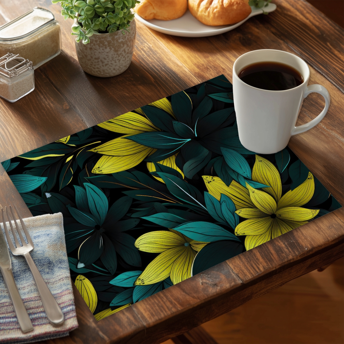 Picture of MWW CPPM1418MOP5DU 14 x 18 in. Potent Yellow Polyester Placemat - Stylish Home Decor Accent