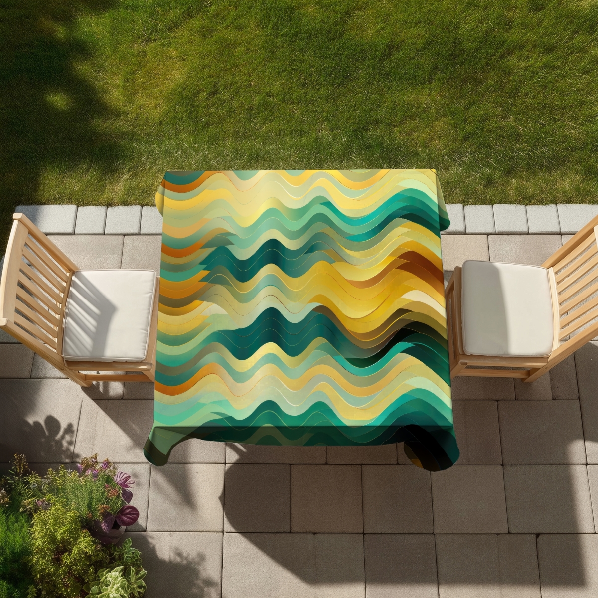 Picture of MWW C1TC58588UTRSB 58 x 58 in. Rich By Design Gold Indoor & Outdoor Tablecloth for Home Decor