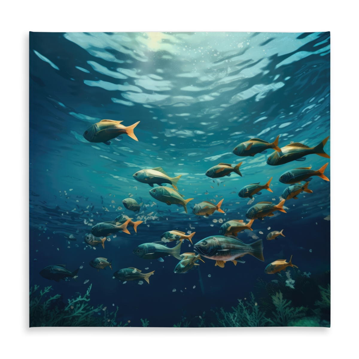 Picture of MWW C1TC5858IL70ZK 58 x 58 in. Shallow Swim Blue Indoor & Outdoor Tablecloth for Home Decor
