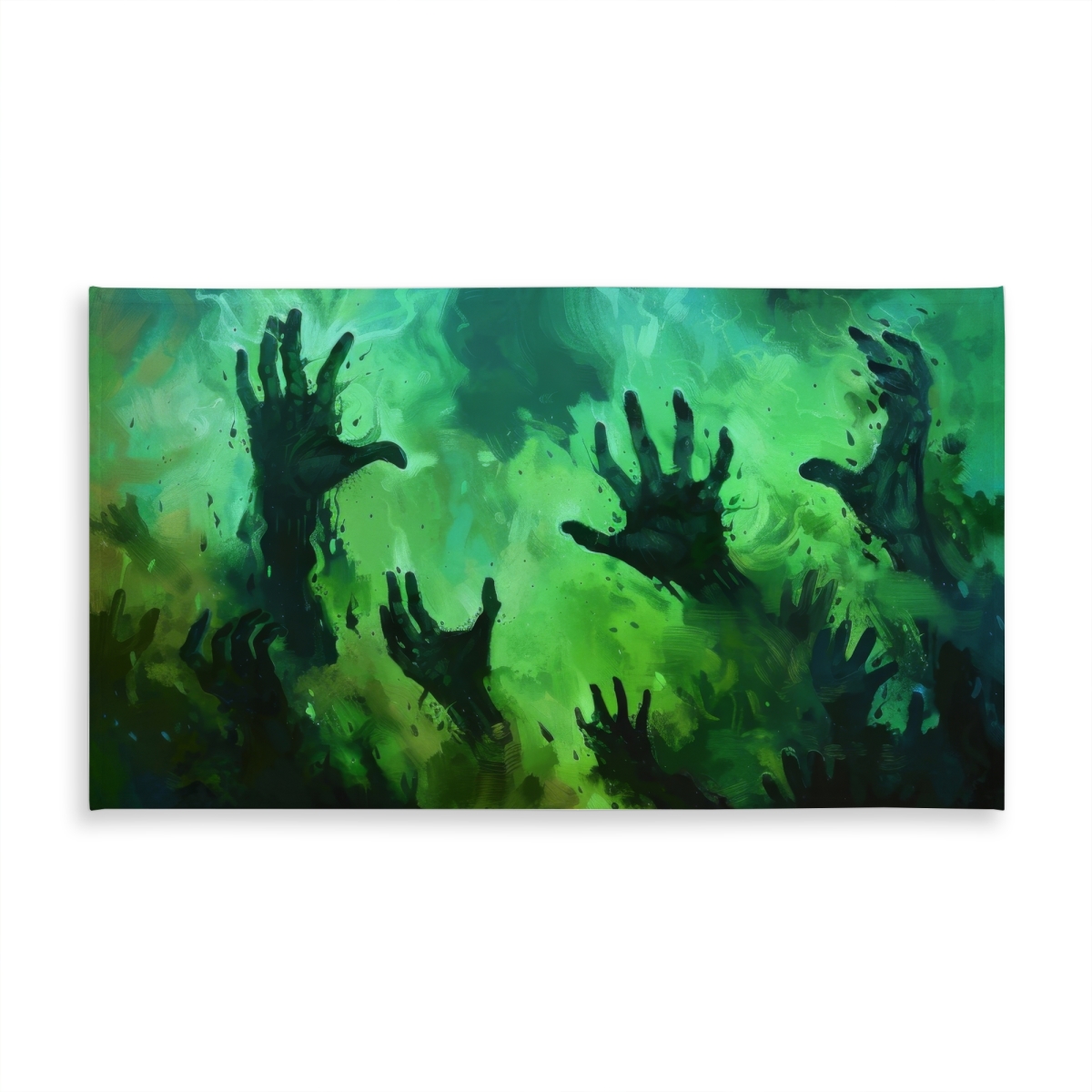 Picture of MWW C1TCLRGEIG6RW5 58 x 102 in. Hands of Despair - Turquoise Indoor & Outdoor Tablecloth - Home Decor