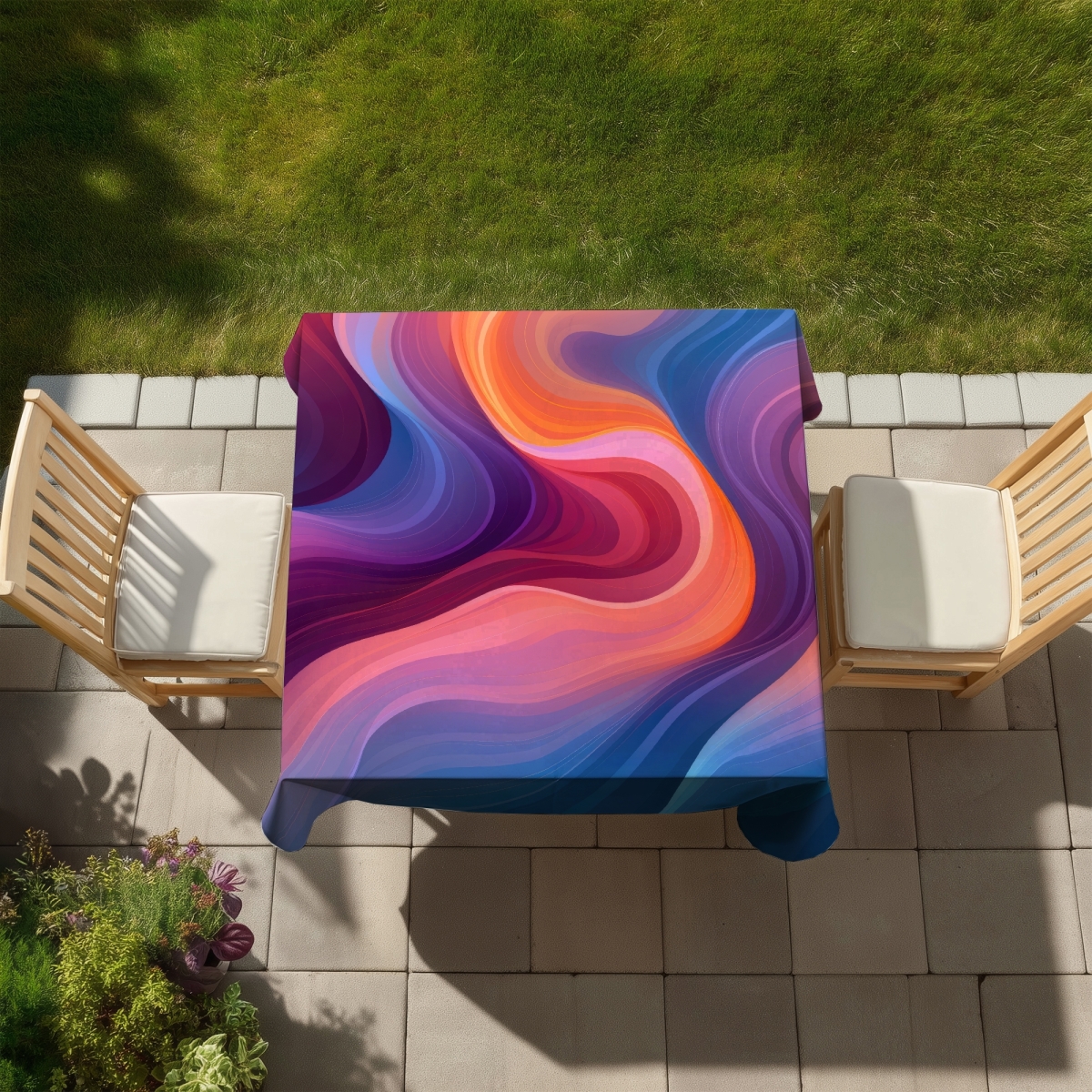 Picture of MWW C1TC5858LFG7VW 58 x 58 in. Purple Haze - Blue Indoor & Outdoor Tablecloth for Home Decor