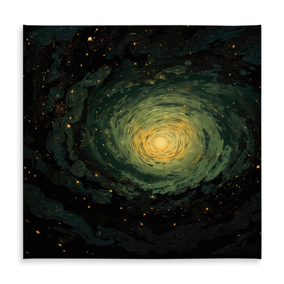 Picture of MWW C1TC58585RVGXJ 58 x 58 in. Swirling Gases Black Indoor & Outdoor Tablecloth for Home Decor