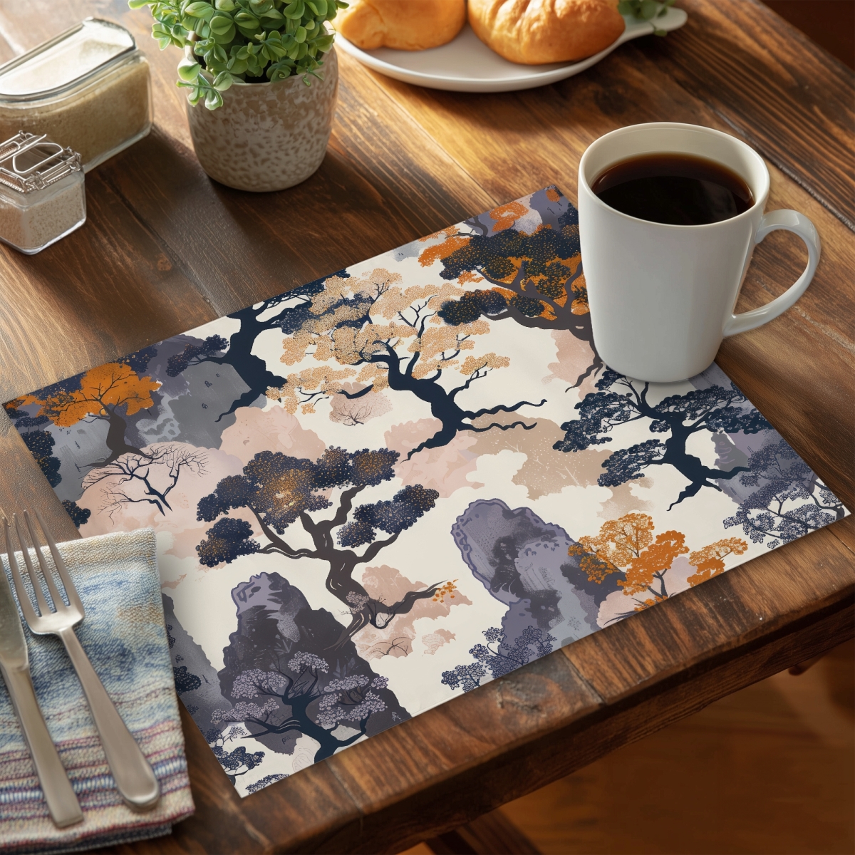 Picture of MWW CPPM141820L7YY 14 x 18 in. Voidless Orange Polyester Placemat - Stylish Home Decor