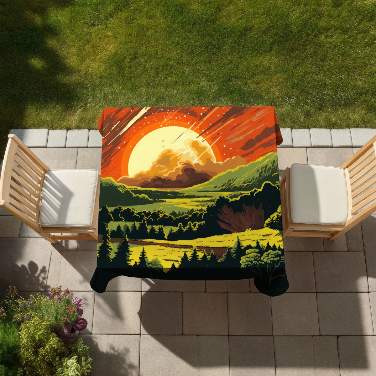 Picture of MWW C1TC5858FHGTP5 58 x 58 in. Last Days Yellow Indoor & Outdoor Tablecloth for Home Decor