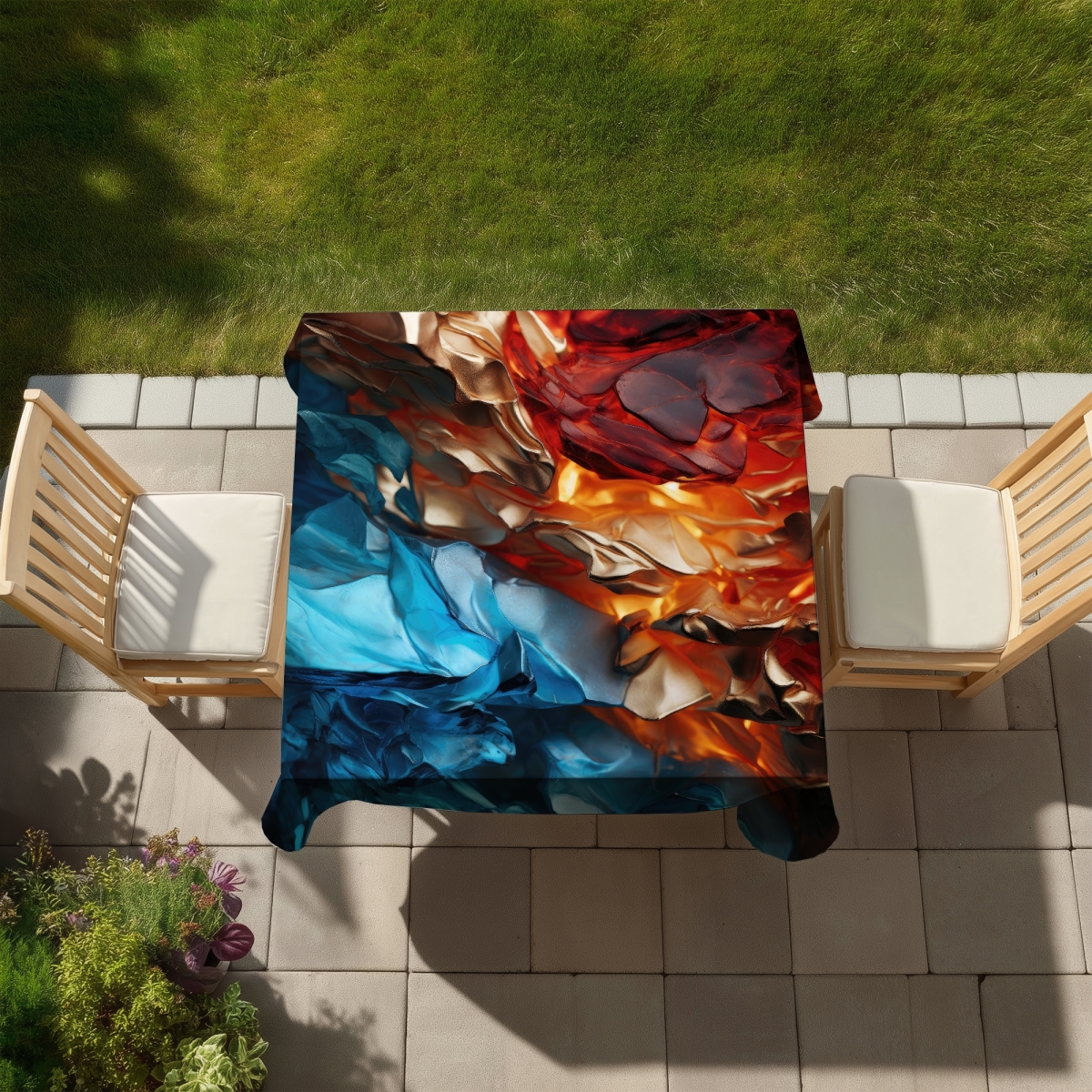 Picture of MWW C1TC5858HGC6X6 58 x 58 in. Mineral Contrast Yellow Indoor & Outdoor Tablecloth - Home Decor