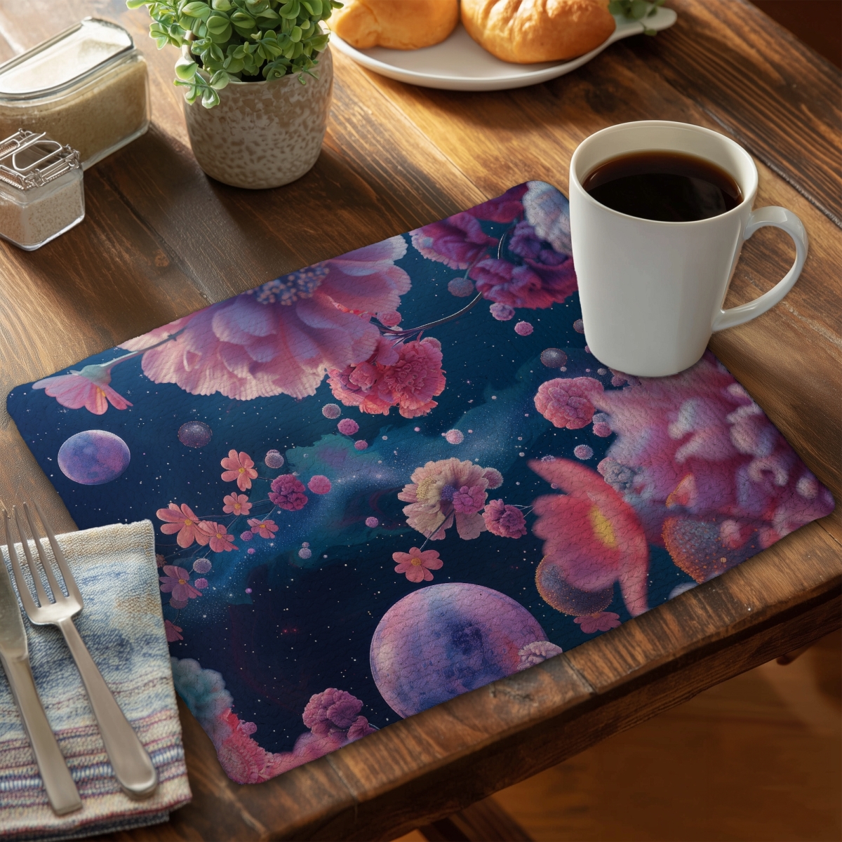 Picture of MWW CBPM1418X0JKFB 14 x 18 in. Pink Void - Braided Polyester Placemat for Home Decor