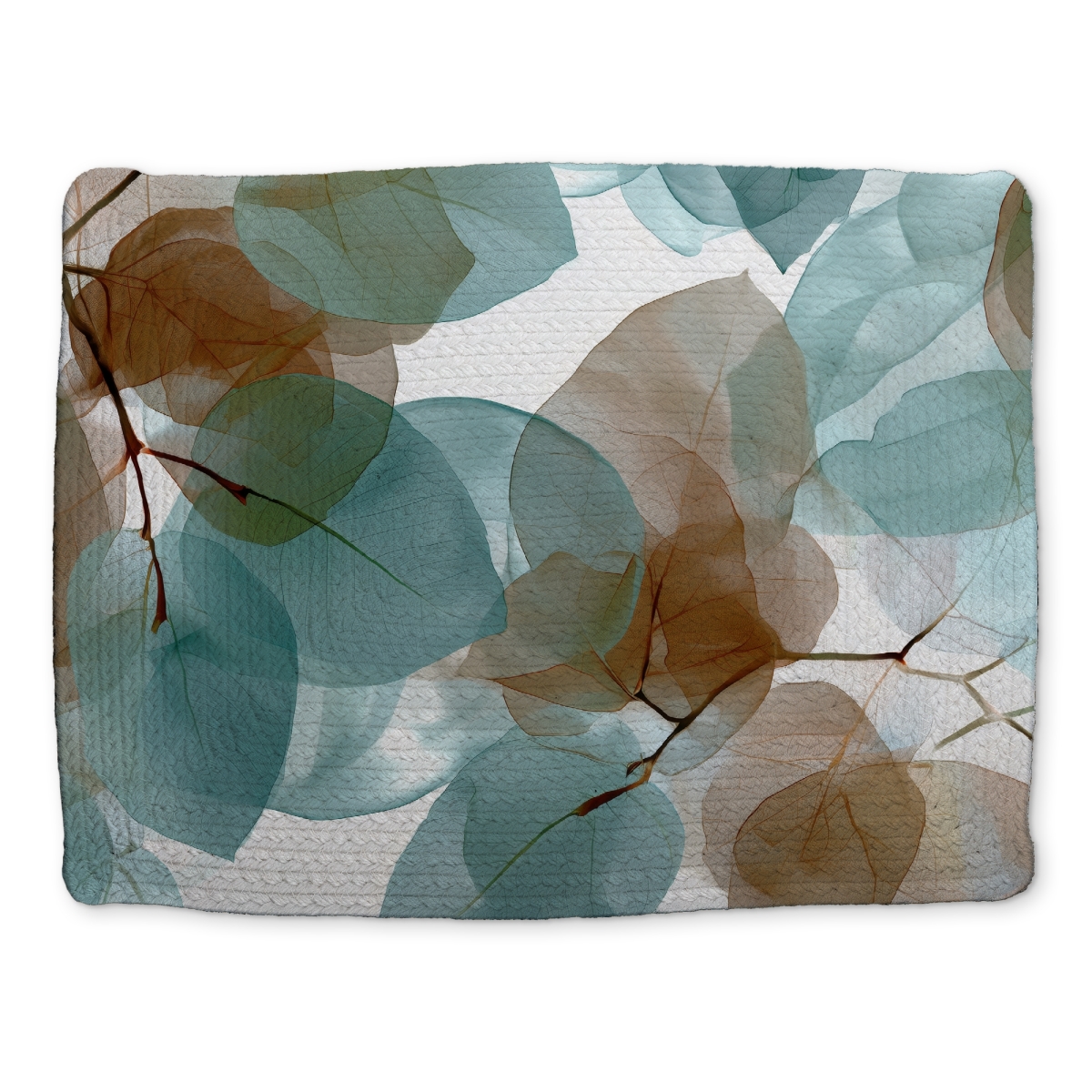 Picture of MWW CBPM1418Z5ZGF3 14 x 18 in. Translucent Leaves - Gold Braided Polyester Placemat for Decor