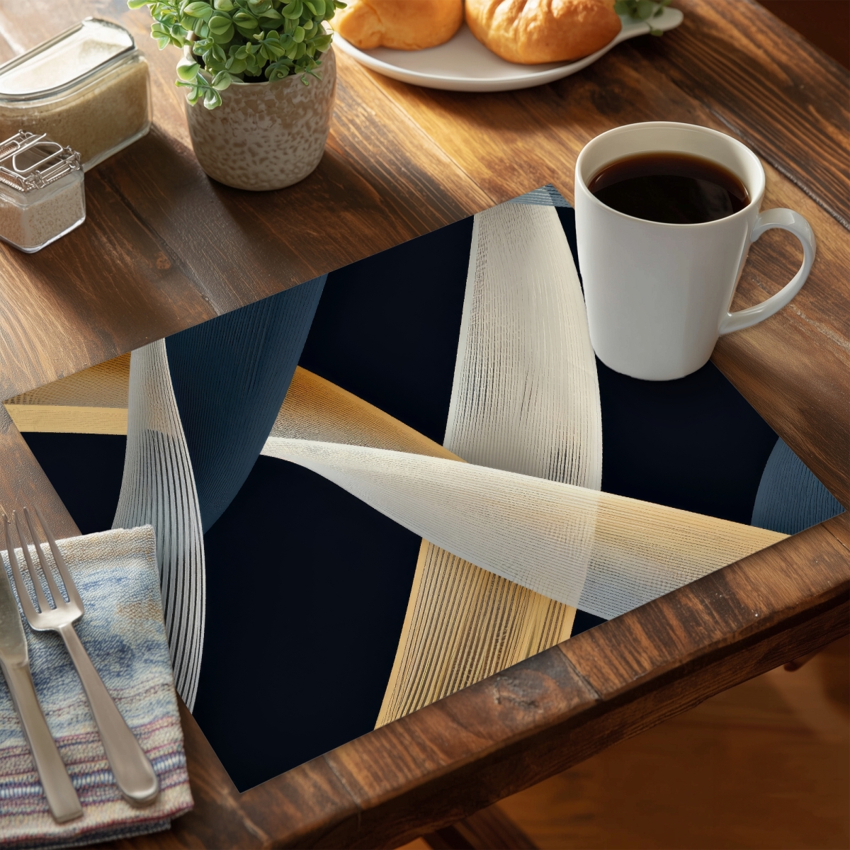 Picture of MWW CPPM1418URJ1OG 14 x 18 in. Ropes of Destiny - Beige Polyester Placemat for Home Decor