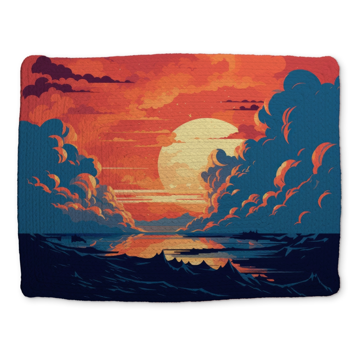 Picture of MWW CBPM1418WDBJV8 14 x 18 in. Orange & Blue Red Braided Polyester Placemat for Home Decor