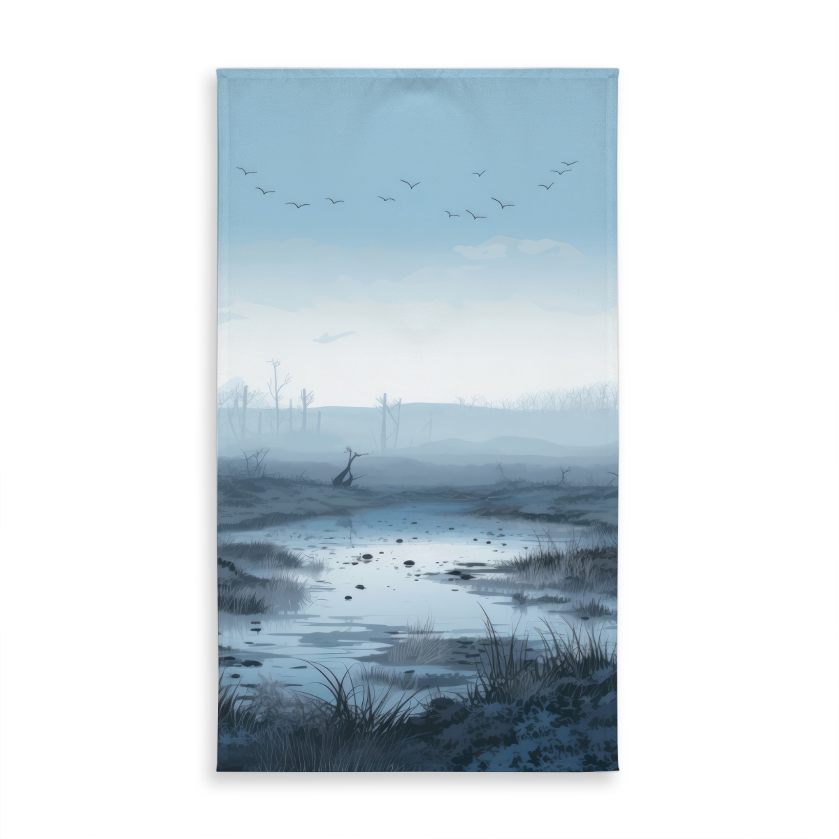 Picture of MWW C1TCLRGEC3MZVQ 58 x 102 in. Swampy Lands White Indoor & Outdoor Tablecloth for Home Decor