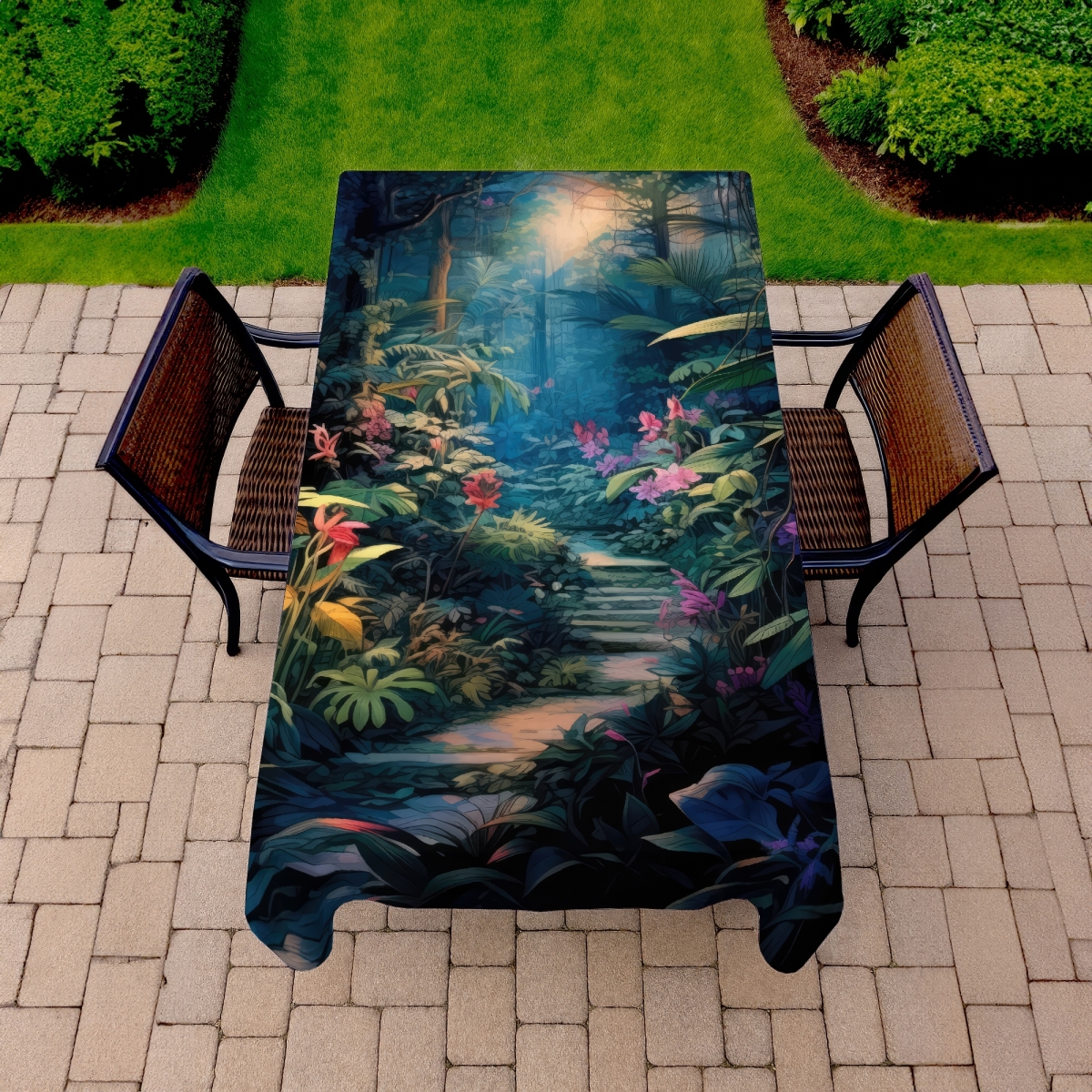 Picture of MWW C1TCLRGEEENLD5 58 x 102 in. Against All Odds - Green Indoor & Outdoor Tablecloth for Decor