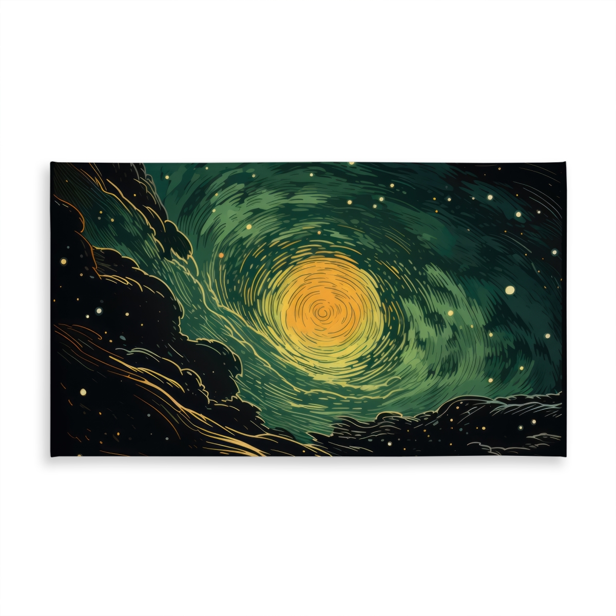 Picture of MWW C1TCLRGEJRAZQY 58 x 102 in. Turmoil in Space - Yellow Indoor & Outdoor Tablecloth for Decor