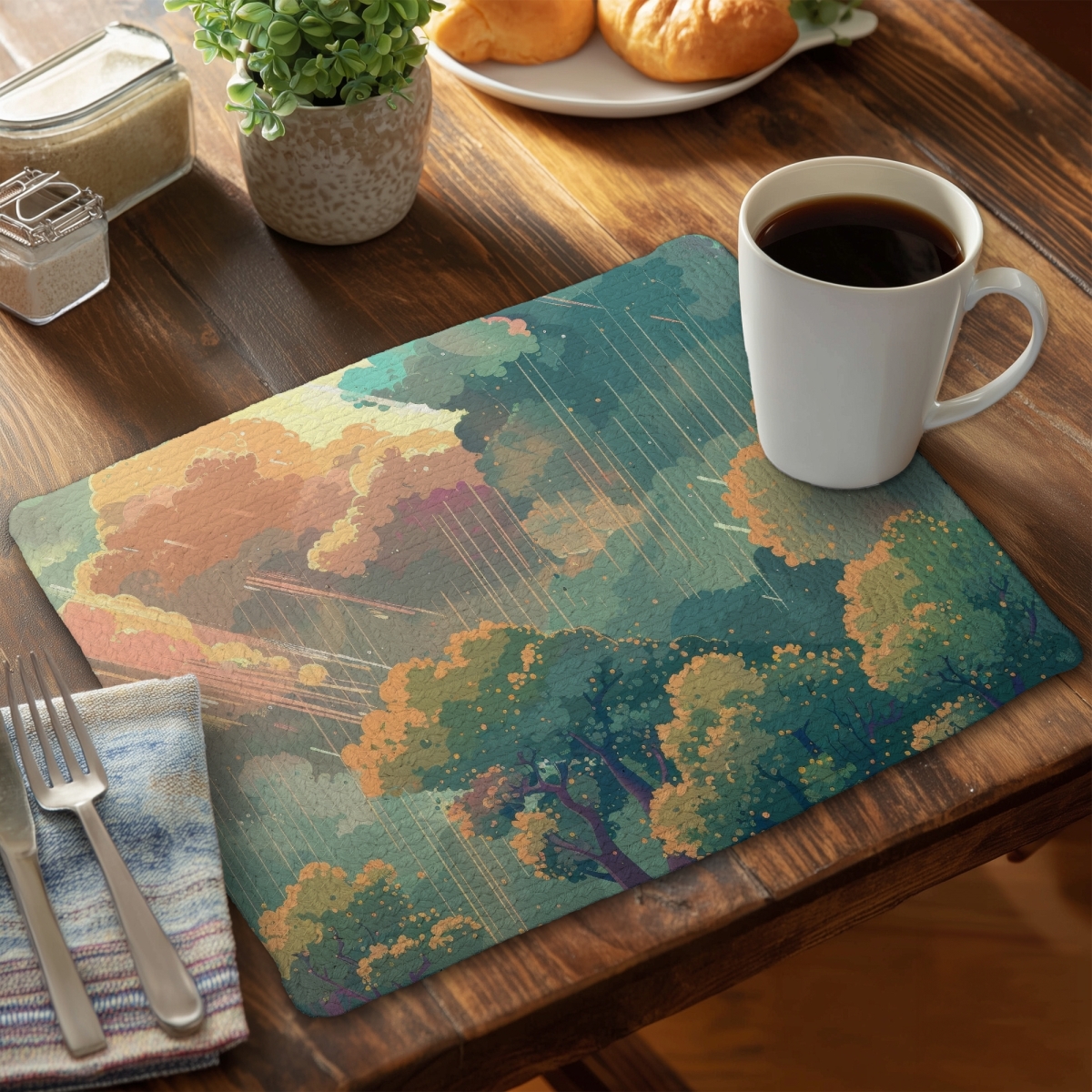 Picture of MWW CBPM1418MV46LV 14 x 18 in. Crystal Winds Beige Braided Polyester Placemat for Home Decor
