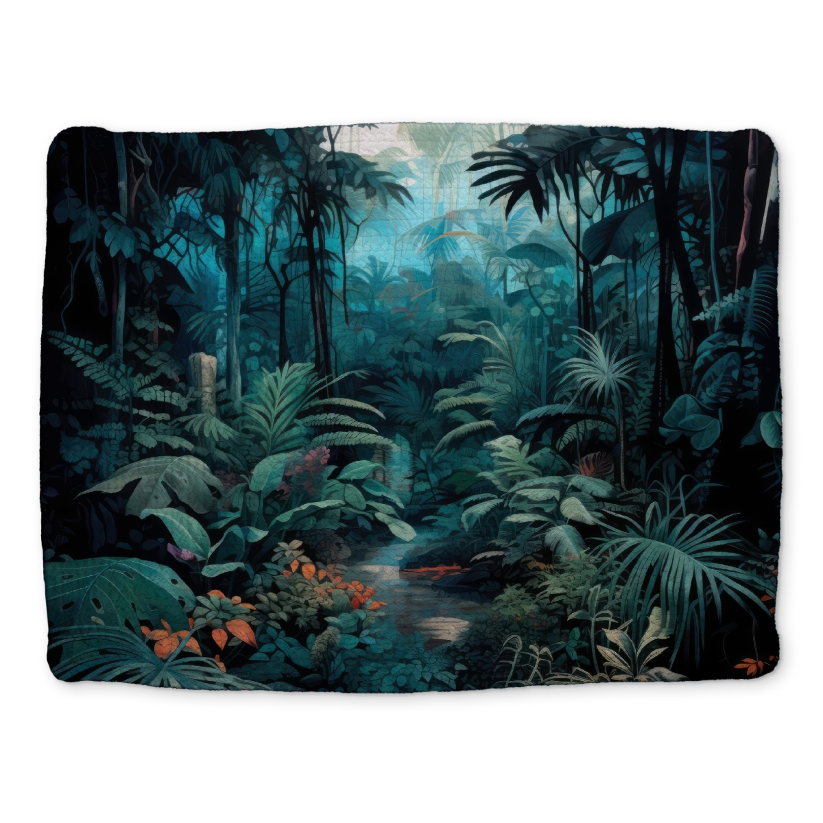 Picture of MWW CBPM1418OQ485B 14 x 18 in. Deep in the Jungle - Blue Braided Polyester Placemat - Home Decor