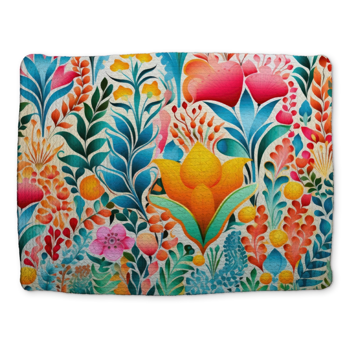 Picture of MWW CBPM1418P6EPXI 14 x 18 in. Flowing Flowers - Orange Braided Polyester Placemat for Home Decor