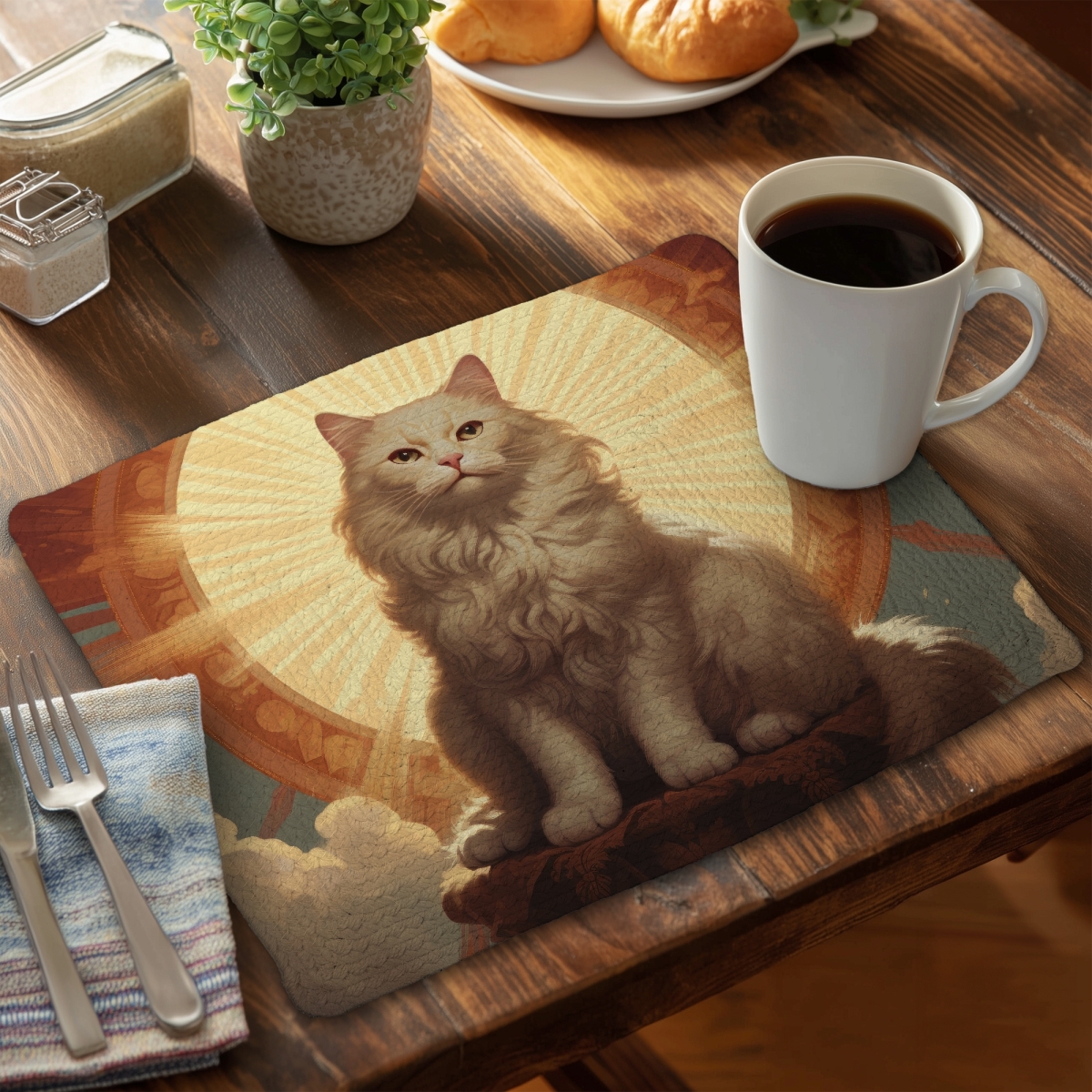 Picture of MWW CBPM1418PUHLZI 14 x 18 in. Infinite Carelessness Brown Braided Polyester Placemat - Home Decor