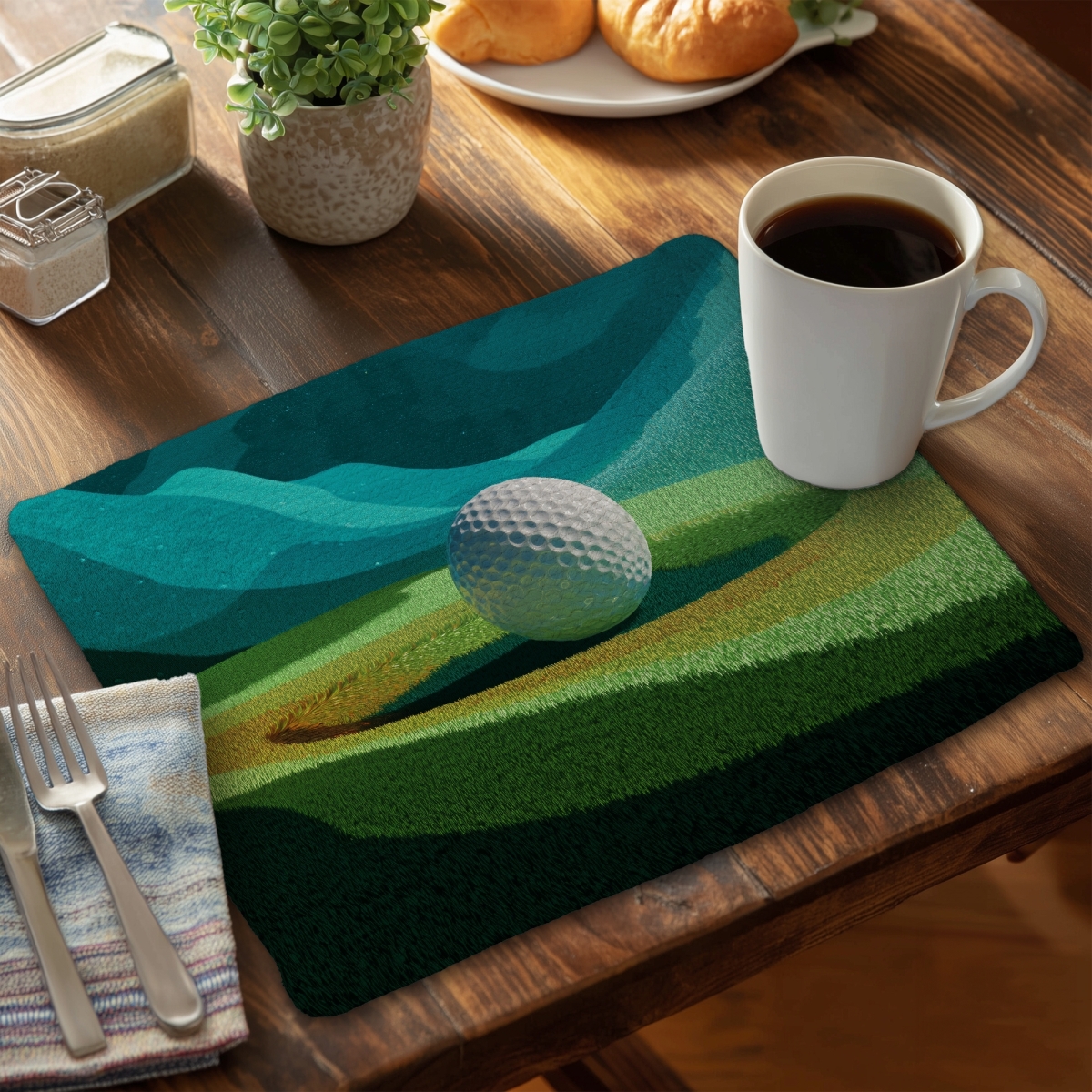 Picture of MWW CBPM1418SNUXJP 14 x 18 in. Landing Abstract Object Braided Polyester Placemat - Home Decor