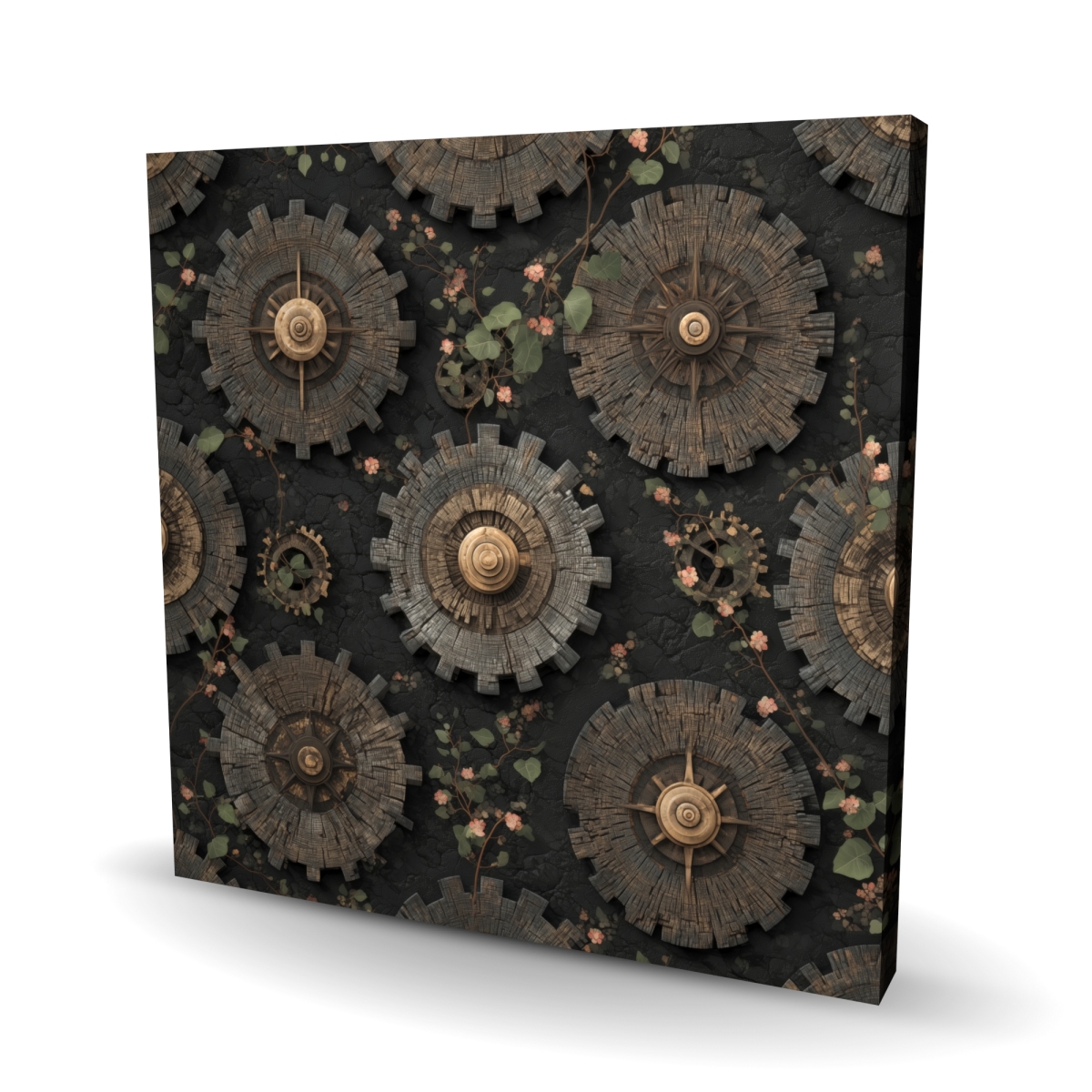 C1RC2424W2FTO0 24 x 24 in. Cog Pattern Gray Canvas Wall Art - Stylish Home Decor Accent