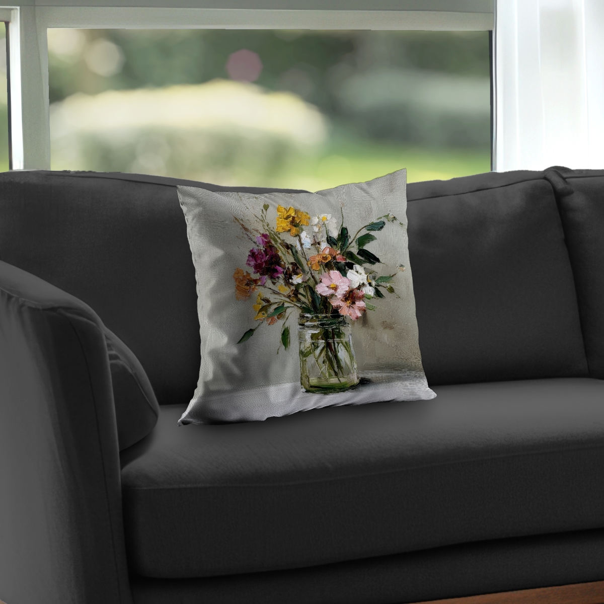 Concius Sales C1PC1616ANVFYY 16 x 16 in. Still Life Poly Twill Throw - Cozy Home Decor Blanket - Insert NOT included