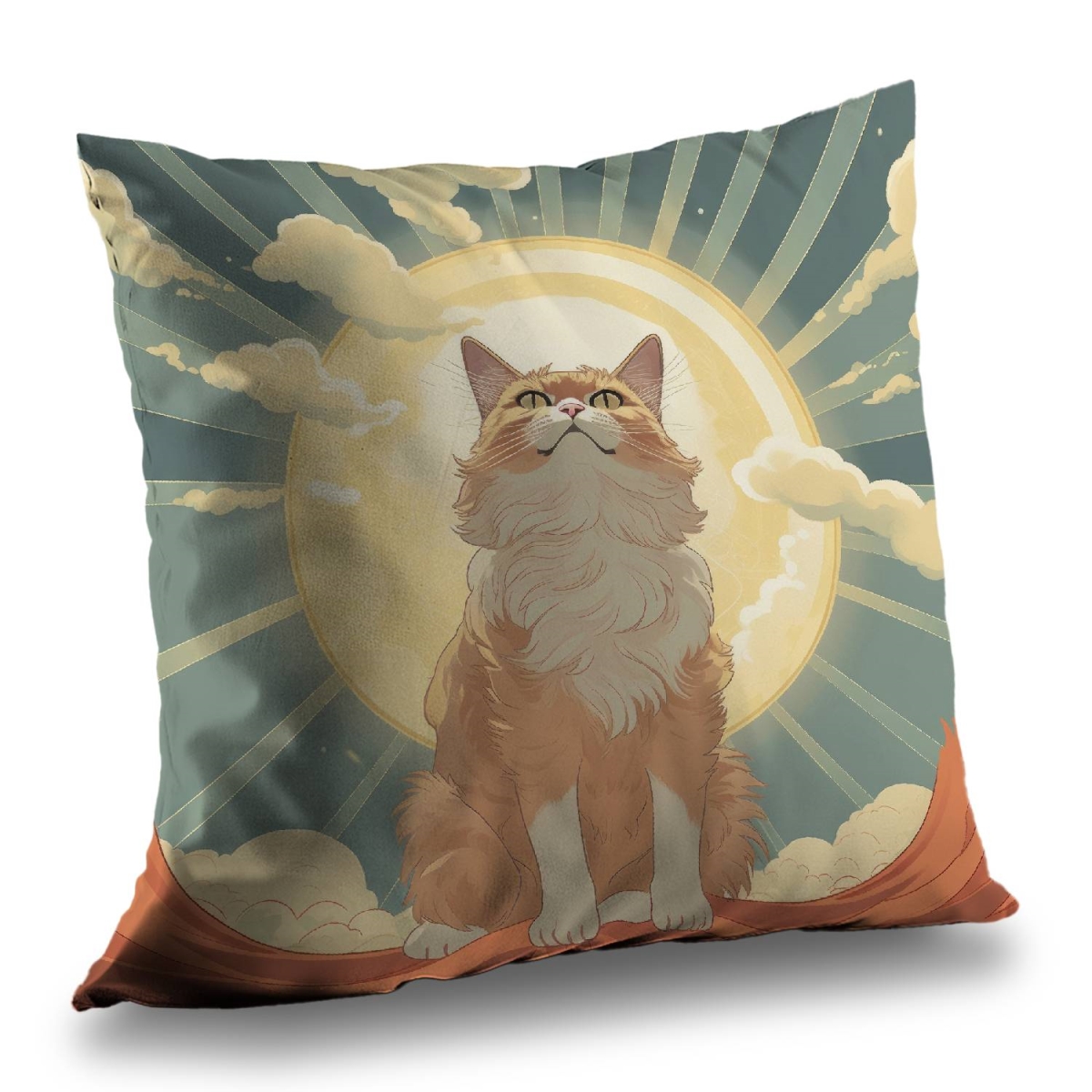 Concius Sales C1PT1414R1S651 14 x 14 in. Moewing Above Poly Twill Throw Pillow - Home Decor Accent - Insert Included