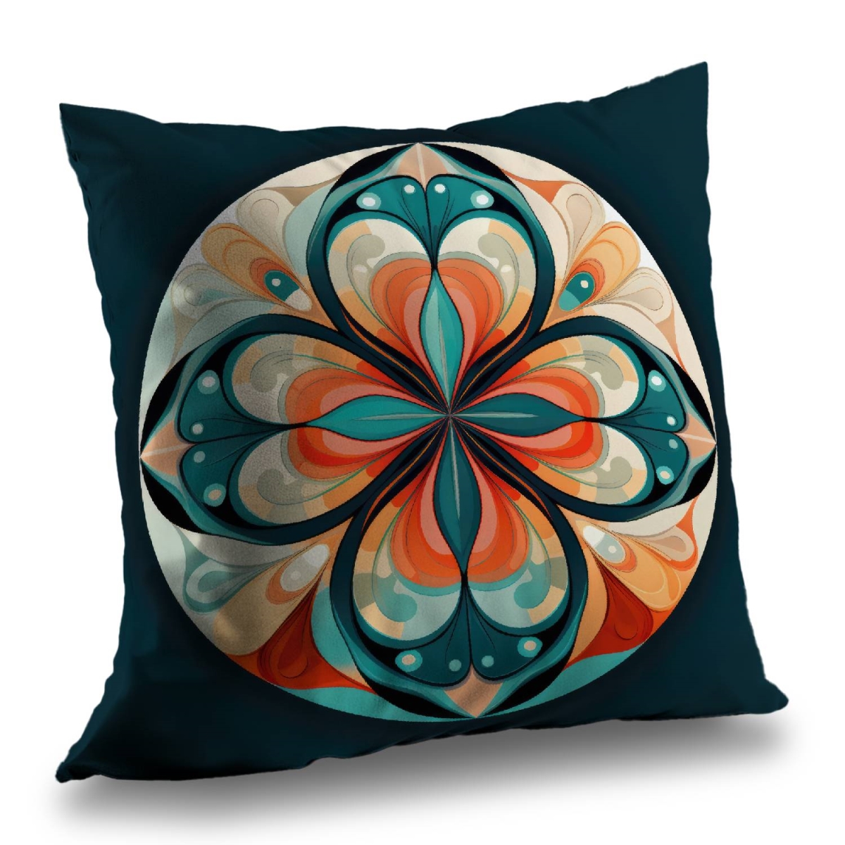 Concius Sales C1PT1414TIP81J 14 x 14 in. Peaceful Mandala Poly Twill Throw Pillow - Home Decor Accent - Insert Included