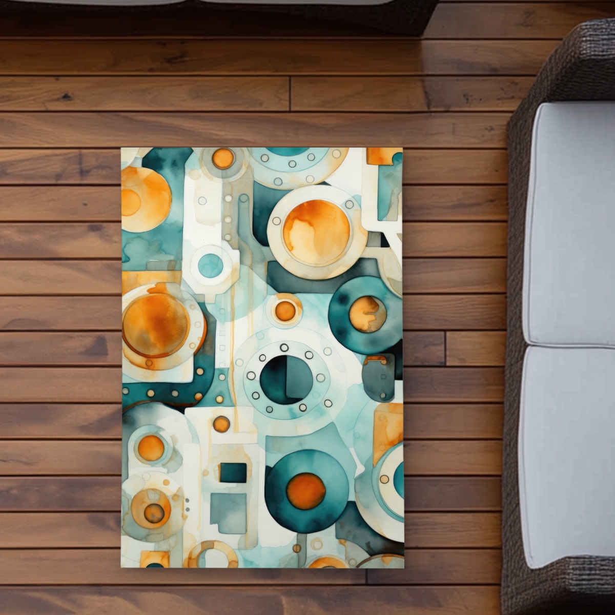 C1ROAR23BRIW55 2 x 3 ft. Decomposed Porthole - Turquoise Outdoor Rectangle Area Rug for Home Decor