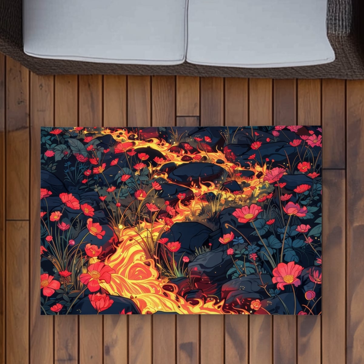 C1ROAR23SCXVVW 2 x 3 ft. Dodging Nature Red Outdoor Rectangle Area Rug - Home Decor Essential