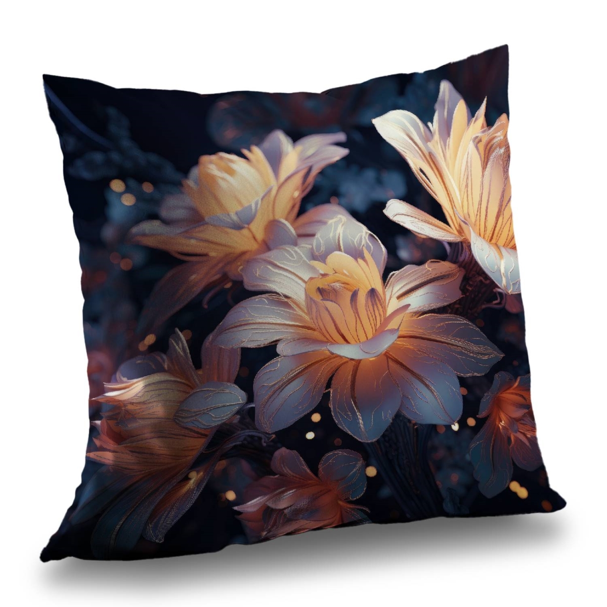 Concius Sales C1PT141406PX47 14 x 14 in. Pixie flowers Poly Twill Throw Pillow - Home Decor Accent - Insert Included